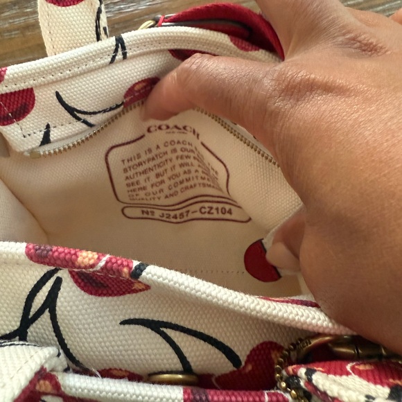 Coach Red Cherry Print cargo Tote - Picture 5 of 7
